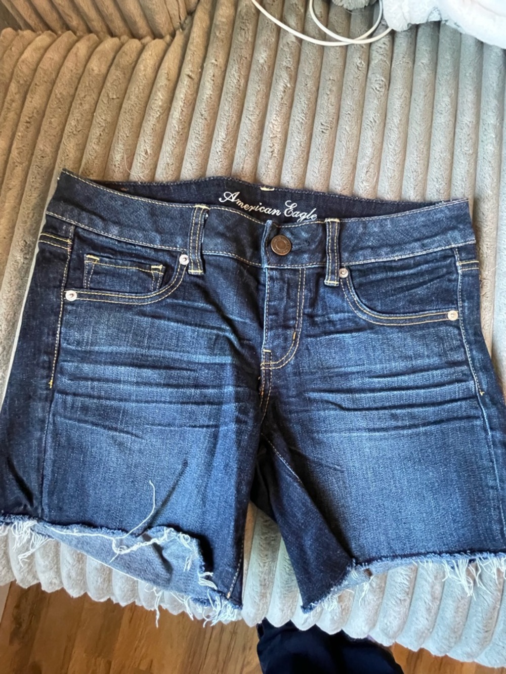 American Eagle Dark Blue Stretch Denim Shorts